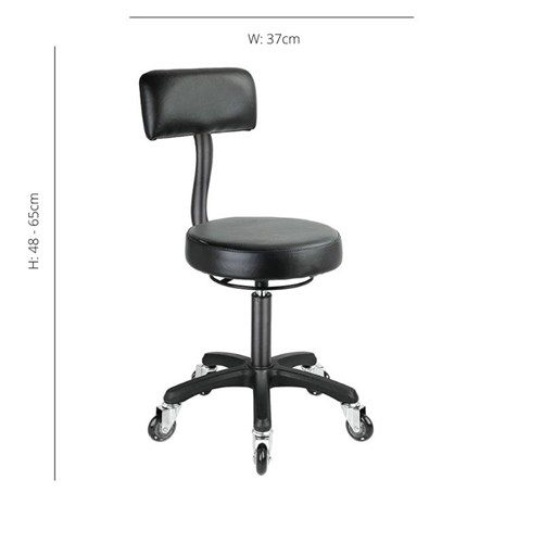 Stool - With Back - Black